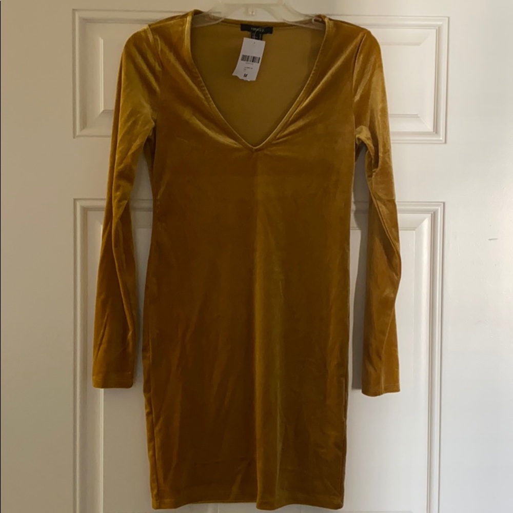 Gold Forever 21 velvet dress
